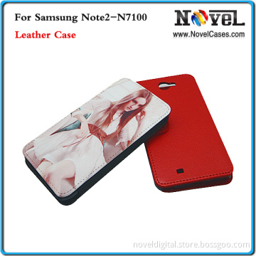 Leather Phone Case for Samsung Note2 N7100/Sublimation Blank Phone Case